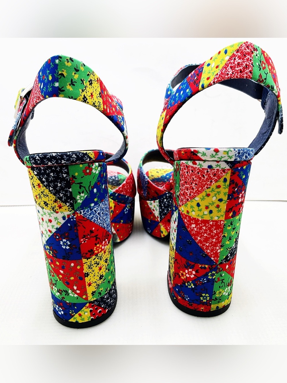 {Jeffrey Campbell} Summers Patchwork Platform Sandals - Picture 8 of 14